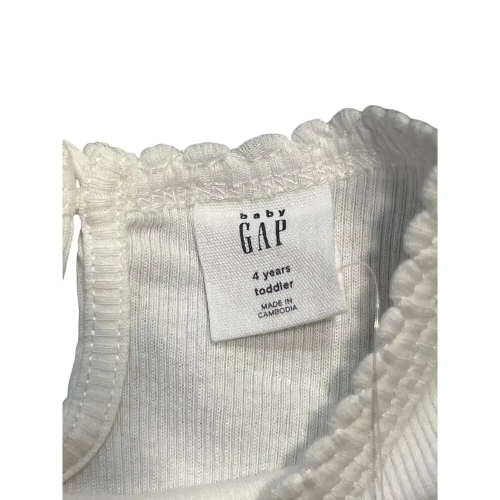Baby GAP Cream Scallop Neck Top Size 4 New with Tags